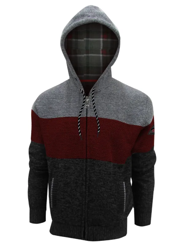STERN|Long-sleeve hooded knit Sweater with zipper||STERN|Pull en tricot à manches longues avec capuche et fermeture éclair sold by Point Zero