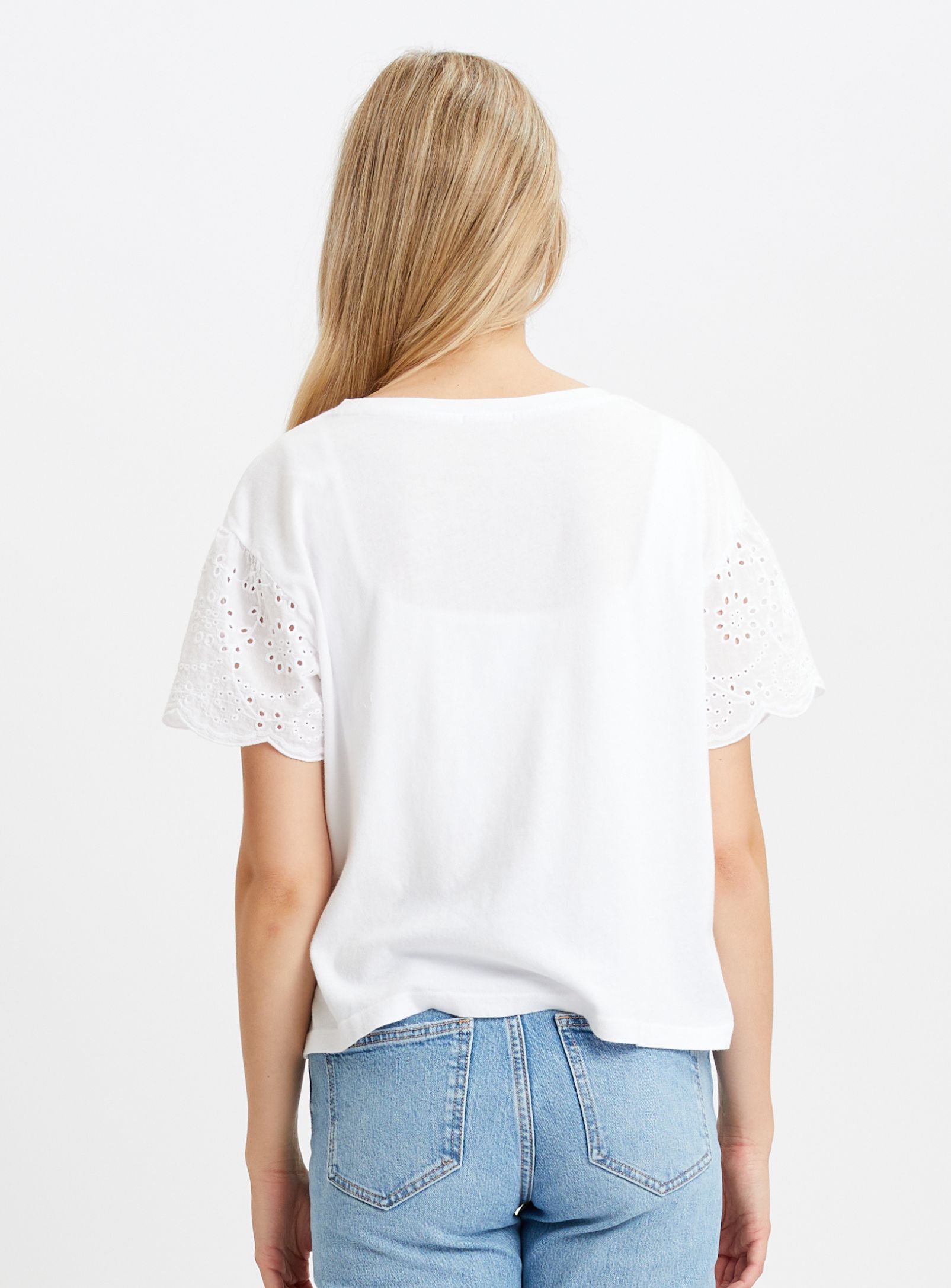 KIM | Short sleeve embroidery top || KIM | Haut brodé à manches courtes sold by Point Zero product image thumbnail 4