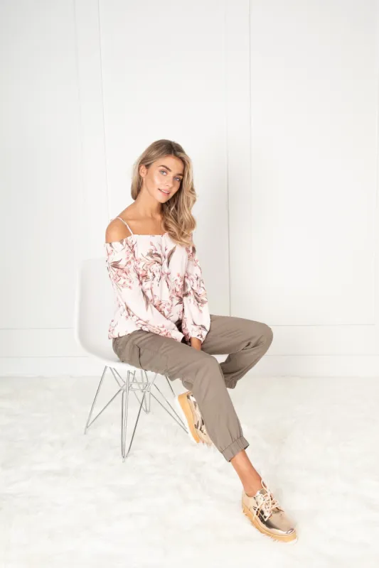 OFF THE SHOULDER TOP-PINK sold by Point Zero