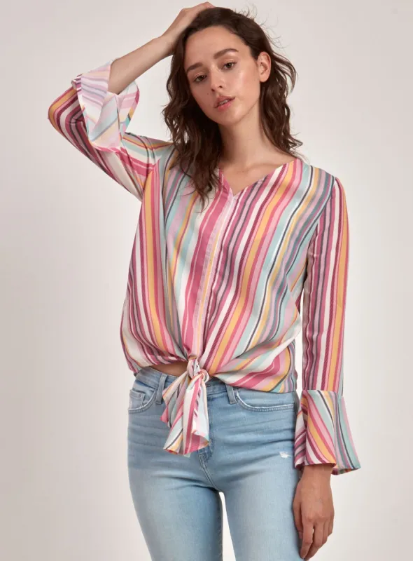 V NECK TOP-MULTI sold by Point Zero