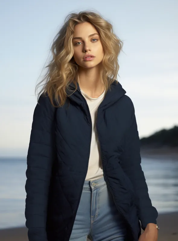 TASYA | Diamond quilted ultralight jacket || TASYA | Manteau ultraleger a couture diamant sold by Point Zero