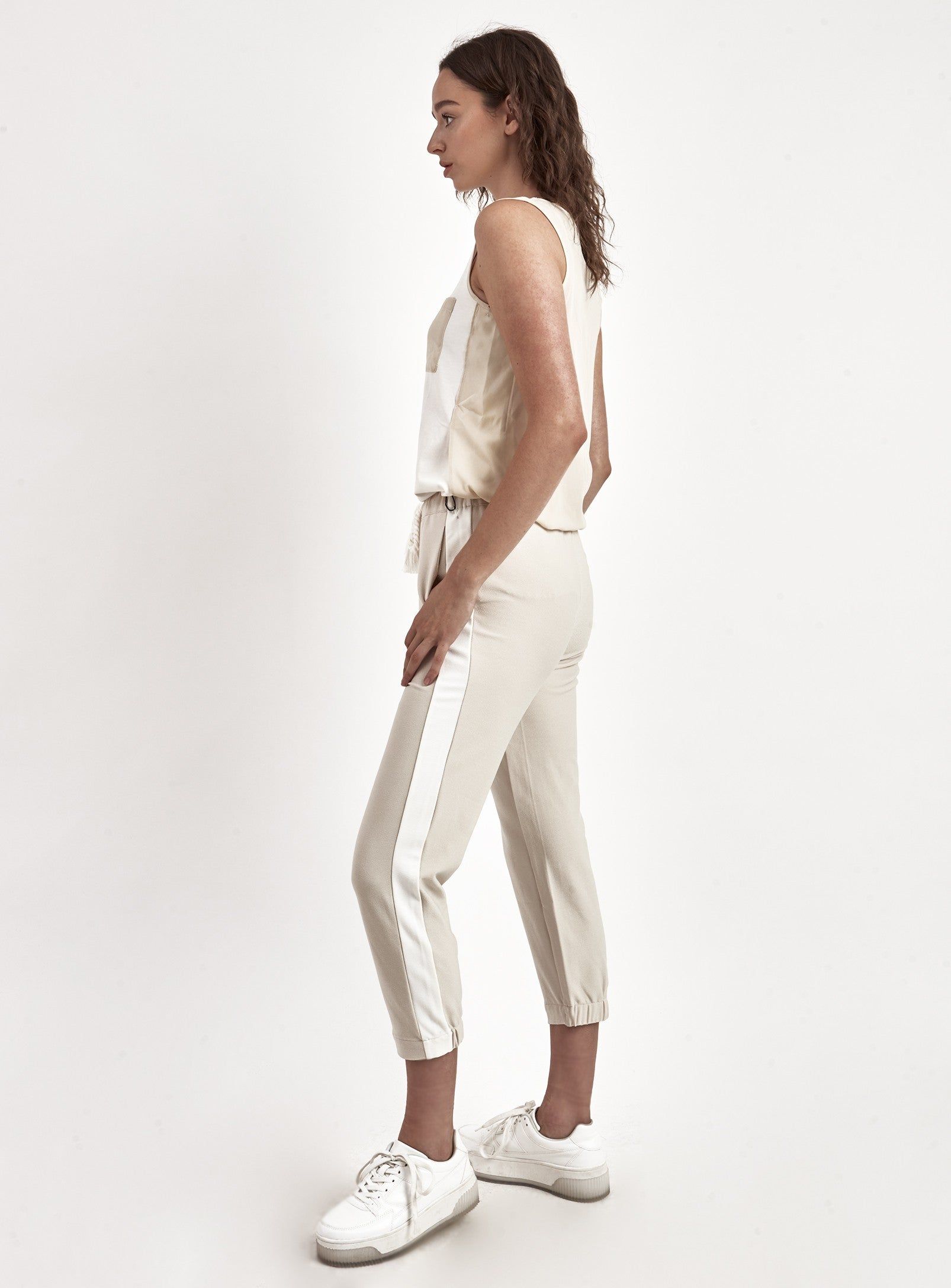 JOGGER CAPRI PANT-ALMOND sold by Point Zero product image thumbnail 4