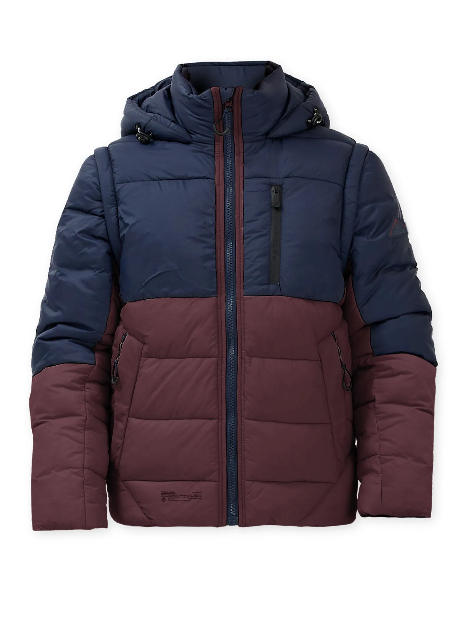 DALLMANN | Midweight Zip-off sleeves Puffer||DALLMANN| Doudoune bicolore de poids moyen avec manches amovibles par zip sold by Point Zero