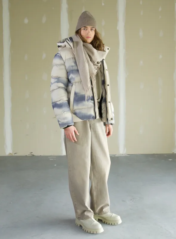 DOMITRI|Northern light dye printed Puffer||DOMITRI|Doudoune imprimée Northern Light sold by Point Zero