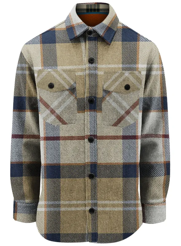 VICTOR|Checkered collar long-sleeve Shirt||VICTOR|Chemise à col à carreaux à manches longues sold by Point Zero