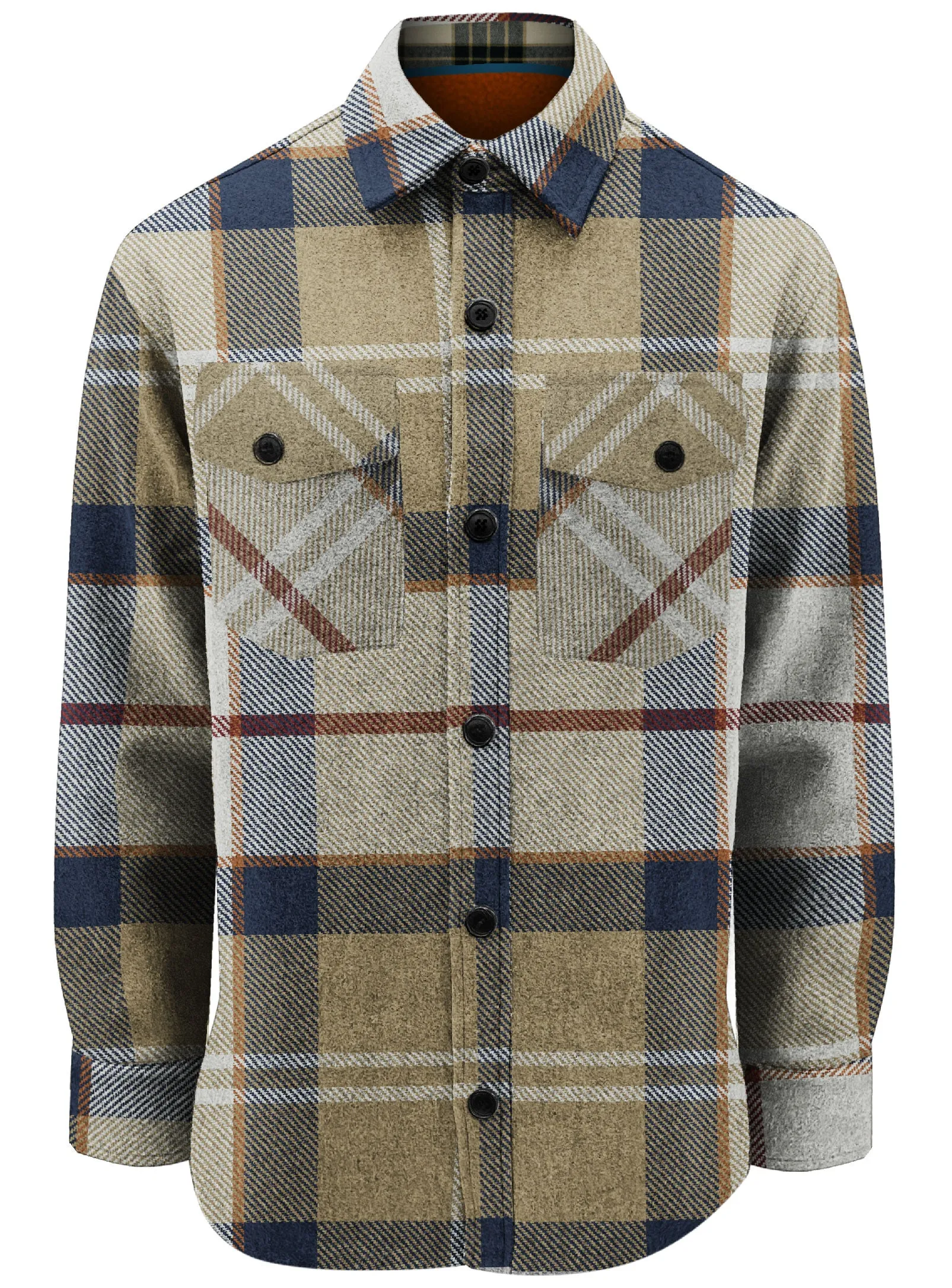 VICTOR|Checkered collar long-sleeve Shirt||VICTOR|Chemise à col à carreaux à manches longues sold by Point Zero