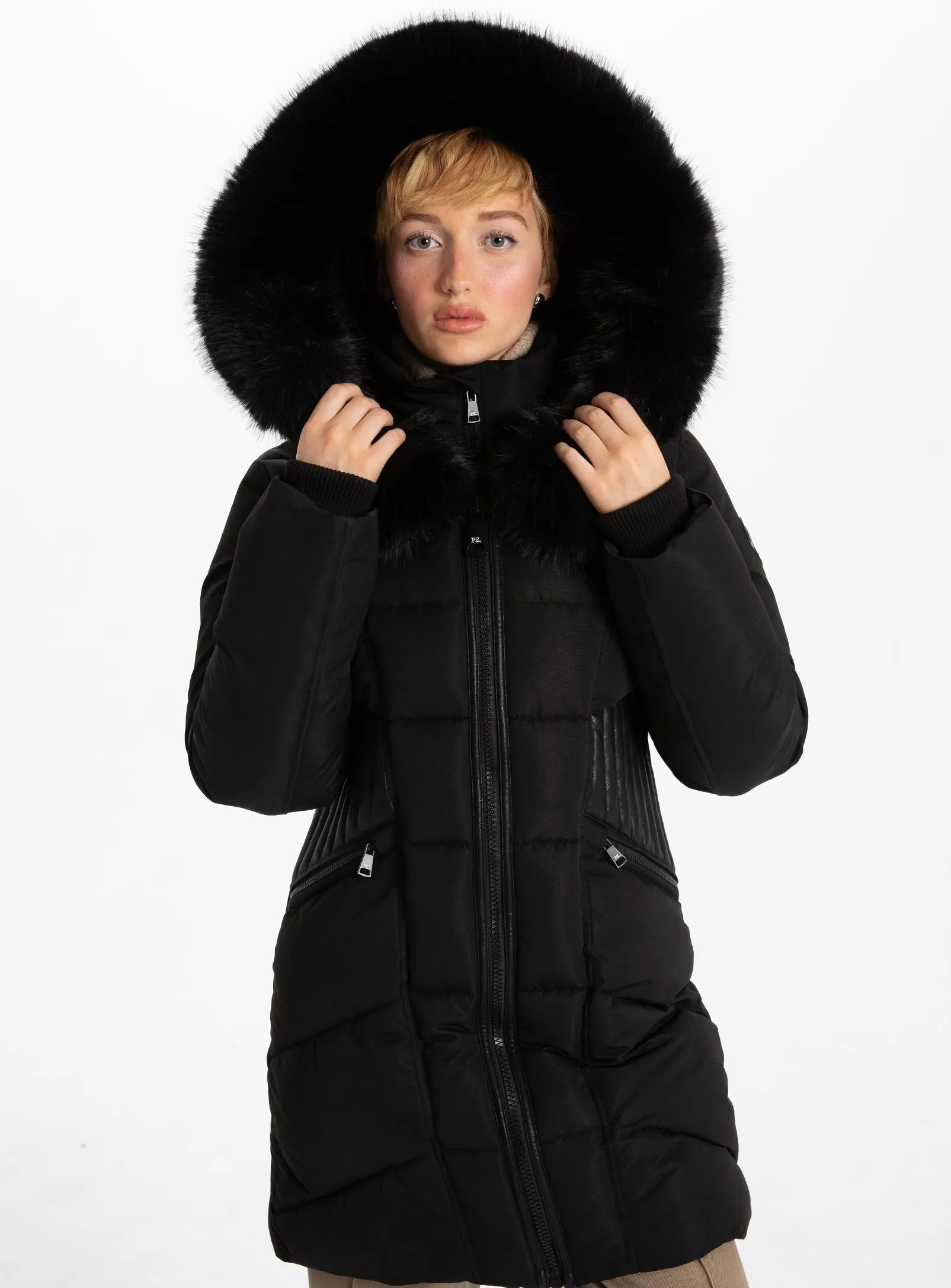 ADALHEIDI | Long Parka with fur hood||ADALHEIDI |Parka long avec capuche en fourrure sold by Point Zero product image thumbnail 5