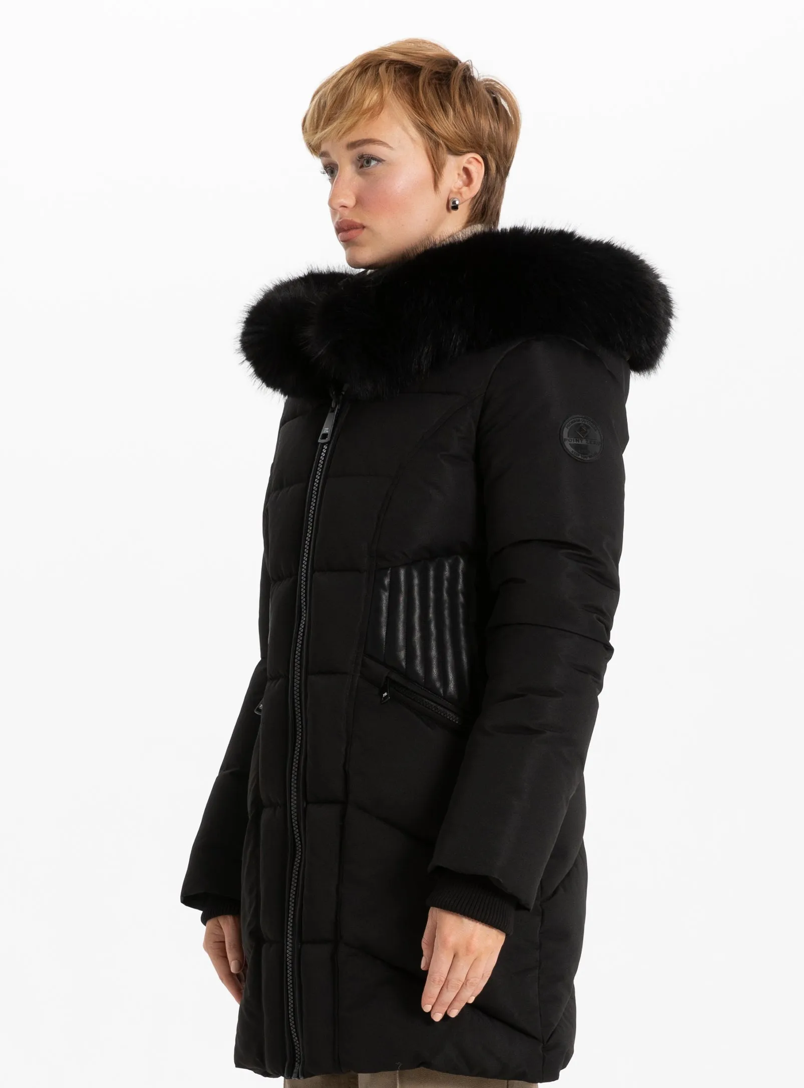 ADALHEIDI | Long Parka with fur hood||ADALHEIDI |Parka long avec capuche en fourrure sold by Point Zero product image thumbnail 3