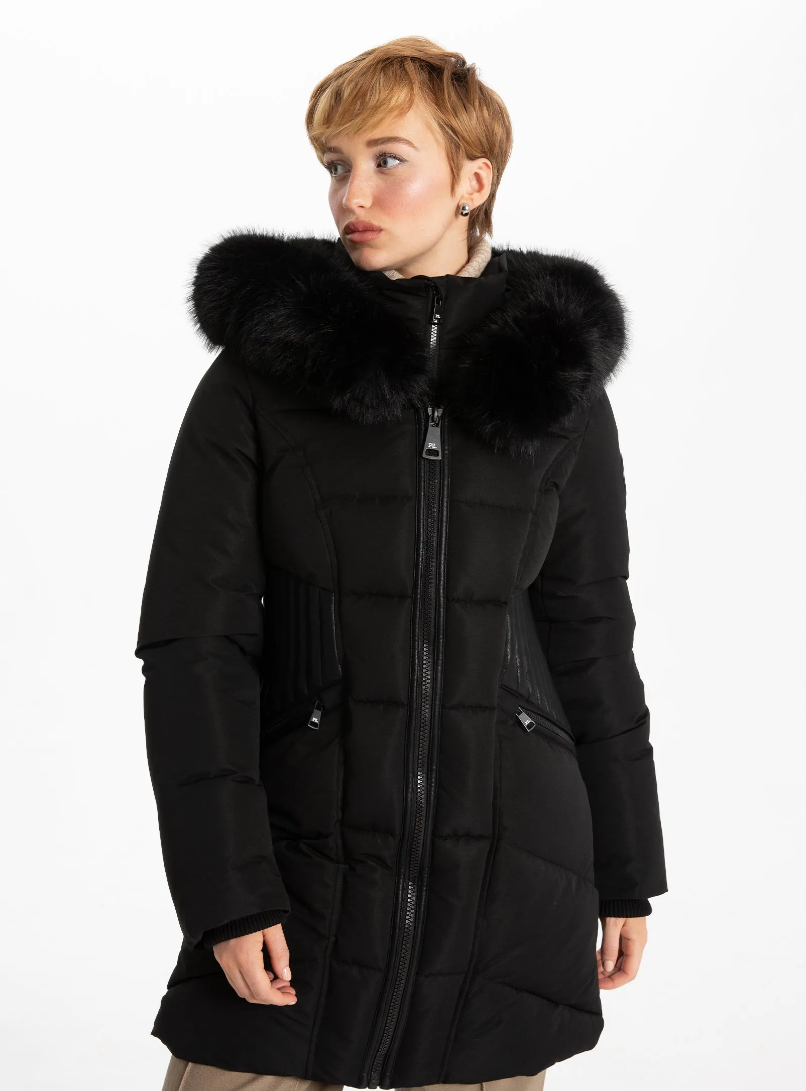 ADALHEIDI | Long Parka with fur hood||ADALHEIDI |Parka long avec capuche en fourrure sold by Point Zero