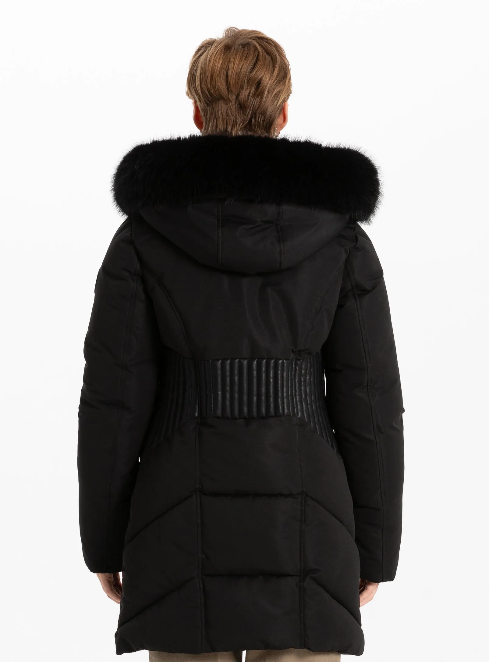 ADALHEIDI | Long Parka with fur hood||ADALHEIDI |Parka long avec capuche en fourrure sold by Point Zero product image thumbnail 4