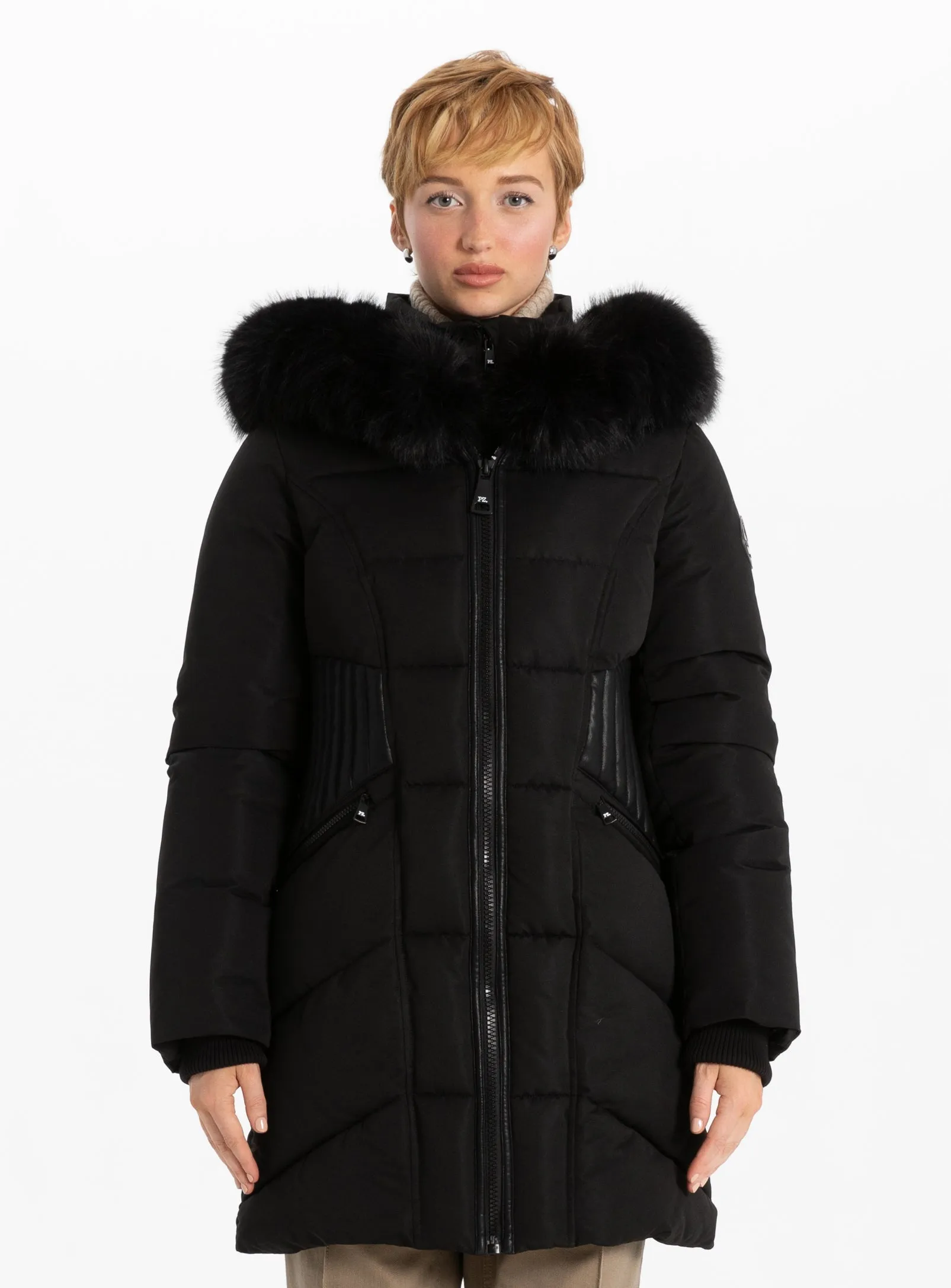 ADALHEIDI | Long Parka with fur hood||ADALHEIDI |Parka long avec capuche en fourrure sold by Point Zero product image thumbnail 2
