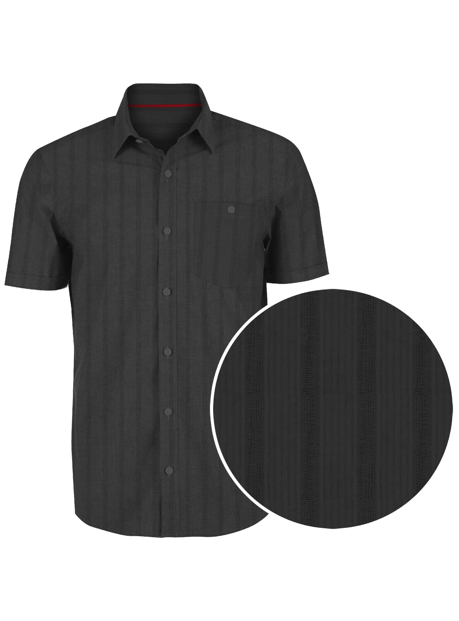 CARLO | Natural Blend Cotton Textured Striped Shirt ||CARLO | Chemise En Coton Rayé Avec Poche Avant sold by Point Zero product image thumbnail 2