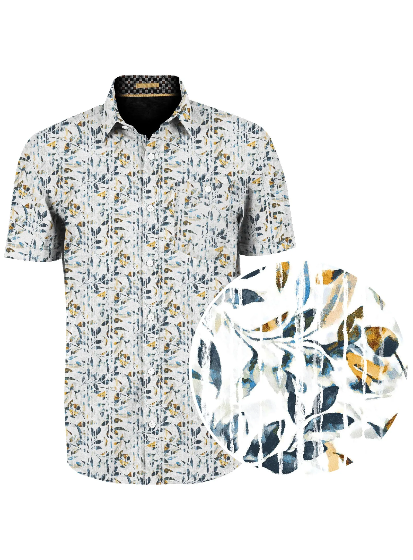 RON | Four Way Stretch Print Shirt||RON | Chemise À Imprimé En Stretch 4 Directions sold by Point Zero
