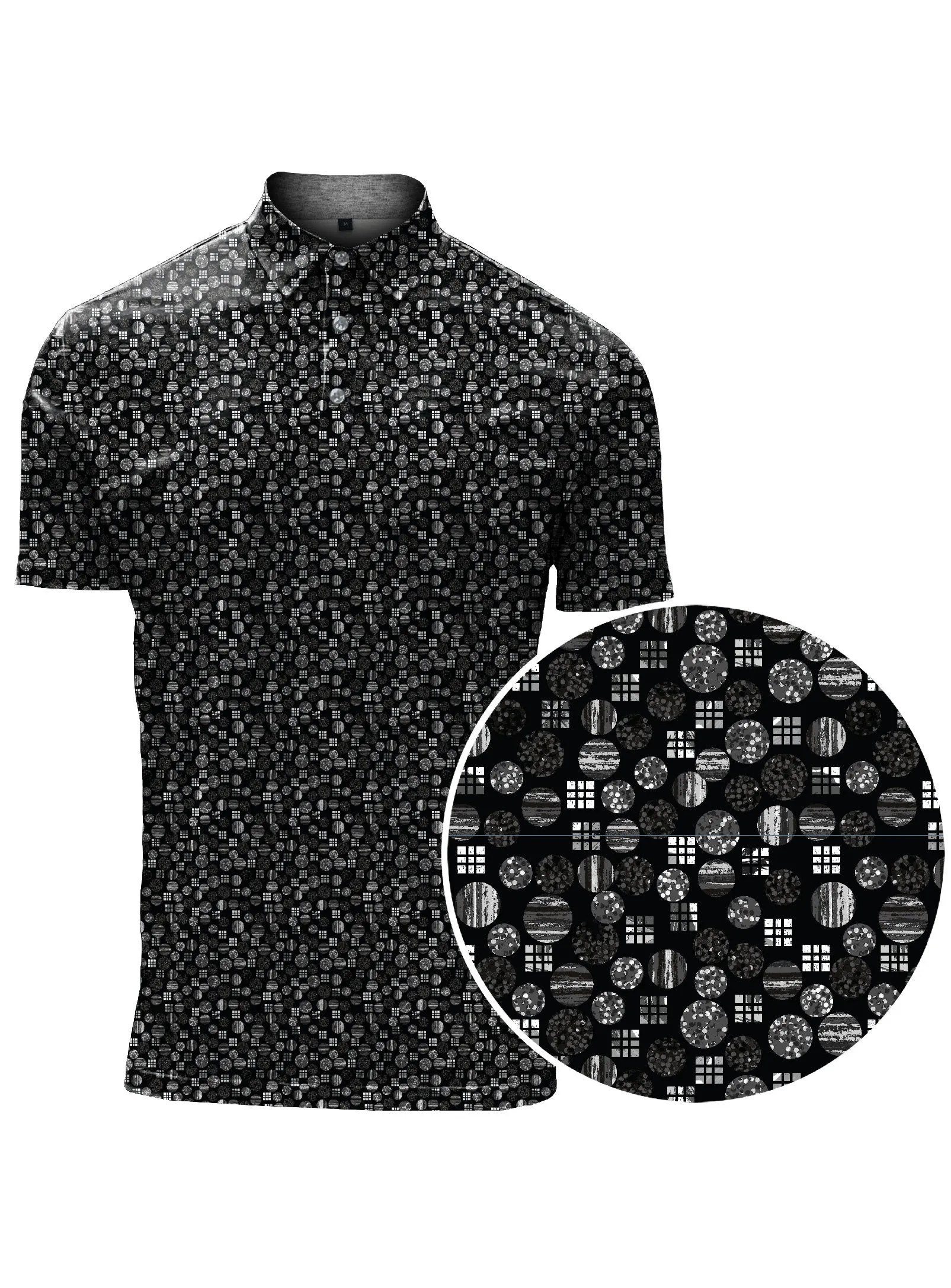 VICK | Dot And Square Printed Polo|| VICK | Polo Imprimé Pois Et Carrés sold by Point Zero product image thumbnail 4