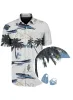 LEVINE | Tropical Short Sleeve Stretch Shirt|| LEVINE | Chemise Stretch À Manches Courtes Tropicale sold by Point Zero