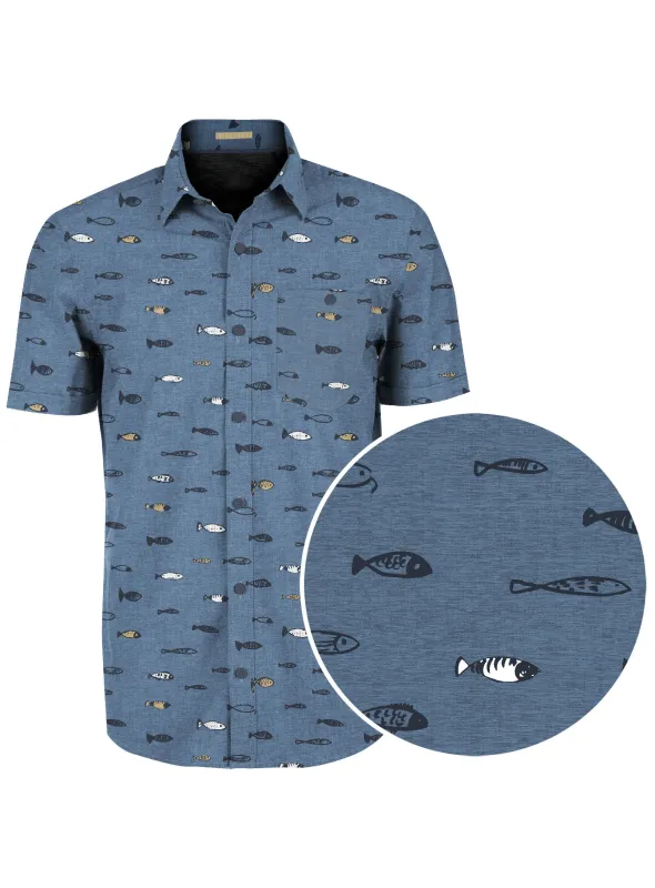 LENNOX | Fish Print Shirt|| LENNOX | Chemise À Imprimé Poisson sold by Point Zero