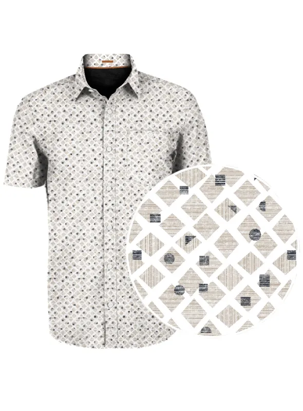 NIAL | Stretch Print Shirt|| NIAL | Chemise À Imprimé Stretch sold by Point Zero