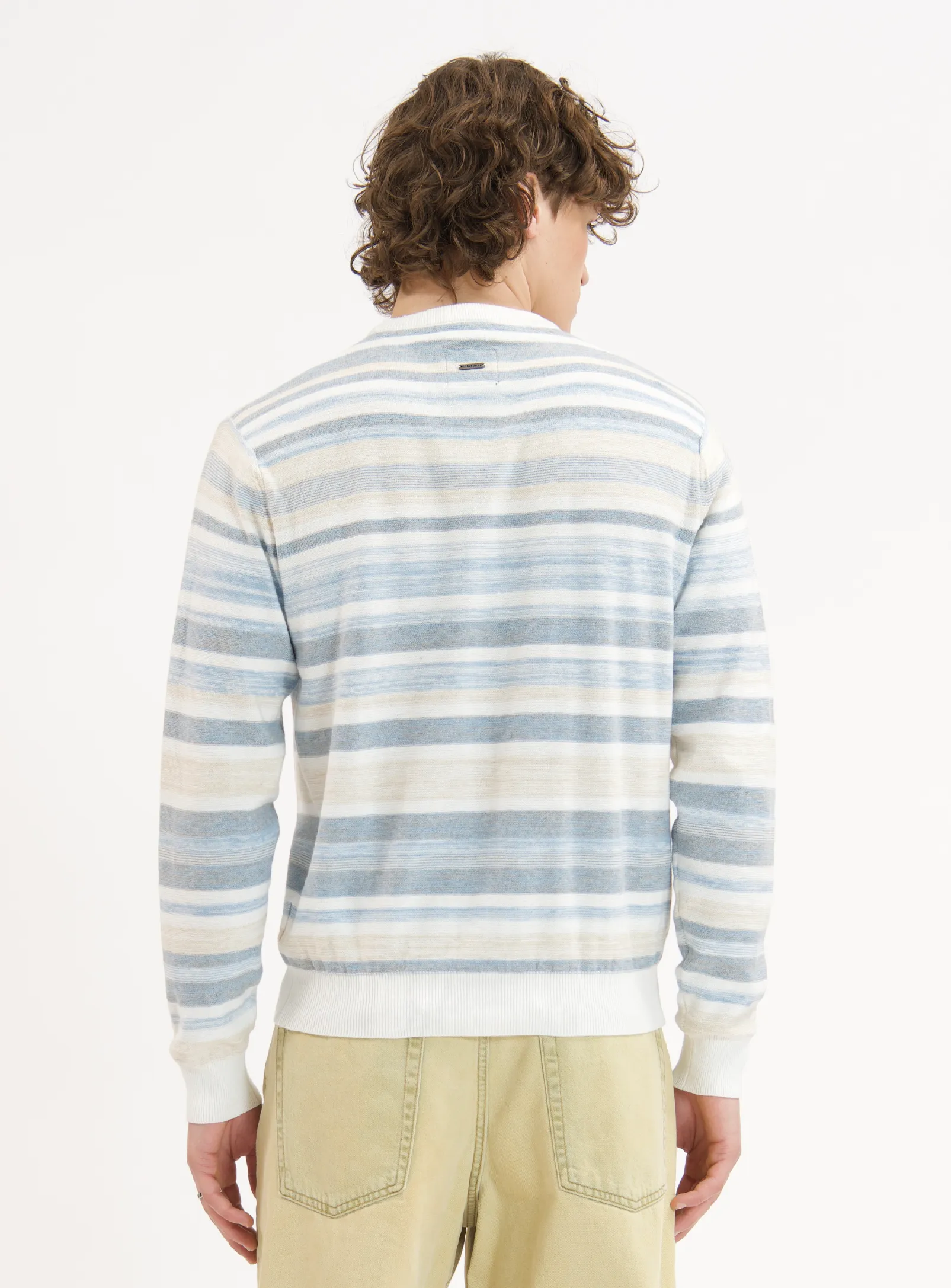 OREN | Cotton Crewneck Stripe Long-Sleeve Sweater|| OREN | Pull En Coton À Col Rond Et Rayures À Manches Longues sold by Point Zero product image thumbnail 4