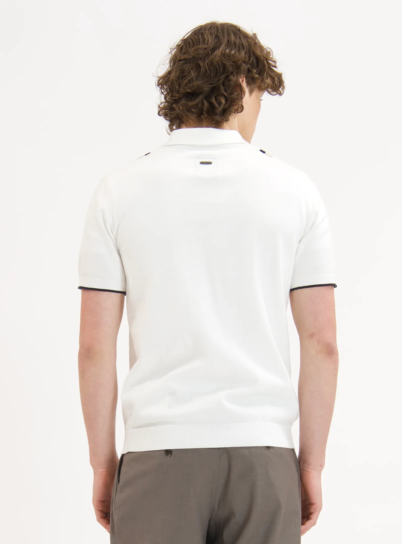 SILO | Vertical Stripe Knit Polo|| SILO | Polo En Maille À Rayures Verticales sold by Point Zero product image thumbnail 4