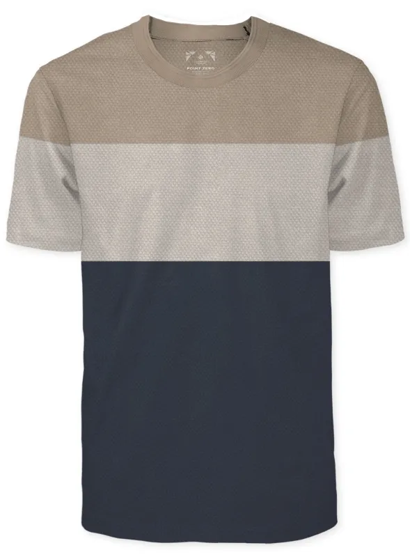 ANDON | Color Block Jacquard Crewneck T-Shirt|| ANDON | T-Shirt Crewneck Jacquard Color Block sold by Point Zero