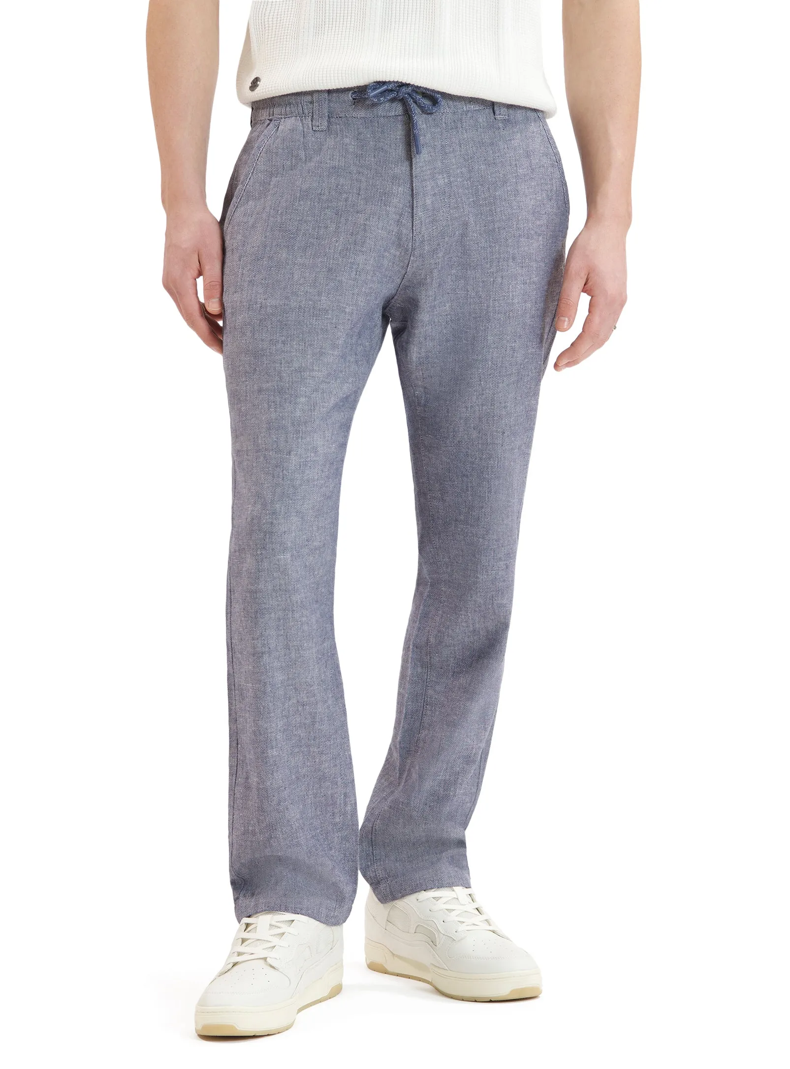 DANIEL | Linen Pants With Elastic Waistband And Drawstrings|| DANIEL | Pantalon En Lin Avec Taille Élastique Et Cordon De Serrage sold by Point Zero product image thumbnail 2