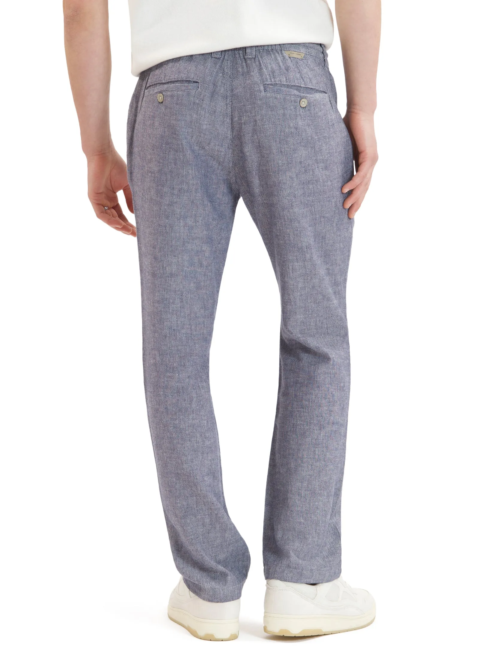 DANIEL | Linen Pants With Elastic Waistband And Drawstrings|| DANIEL | Pantalon En Lin Avec Taille Élastique Et Cordon De Serrage sold by Point Zero product image thumbnail 4