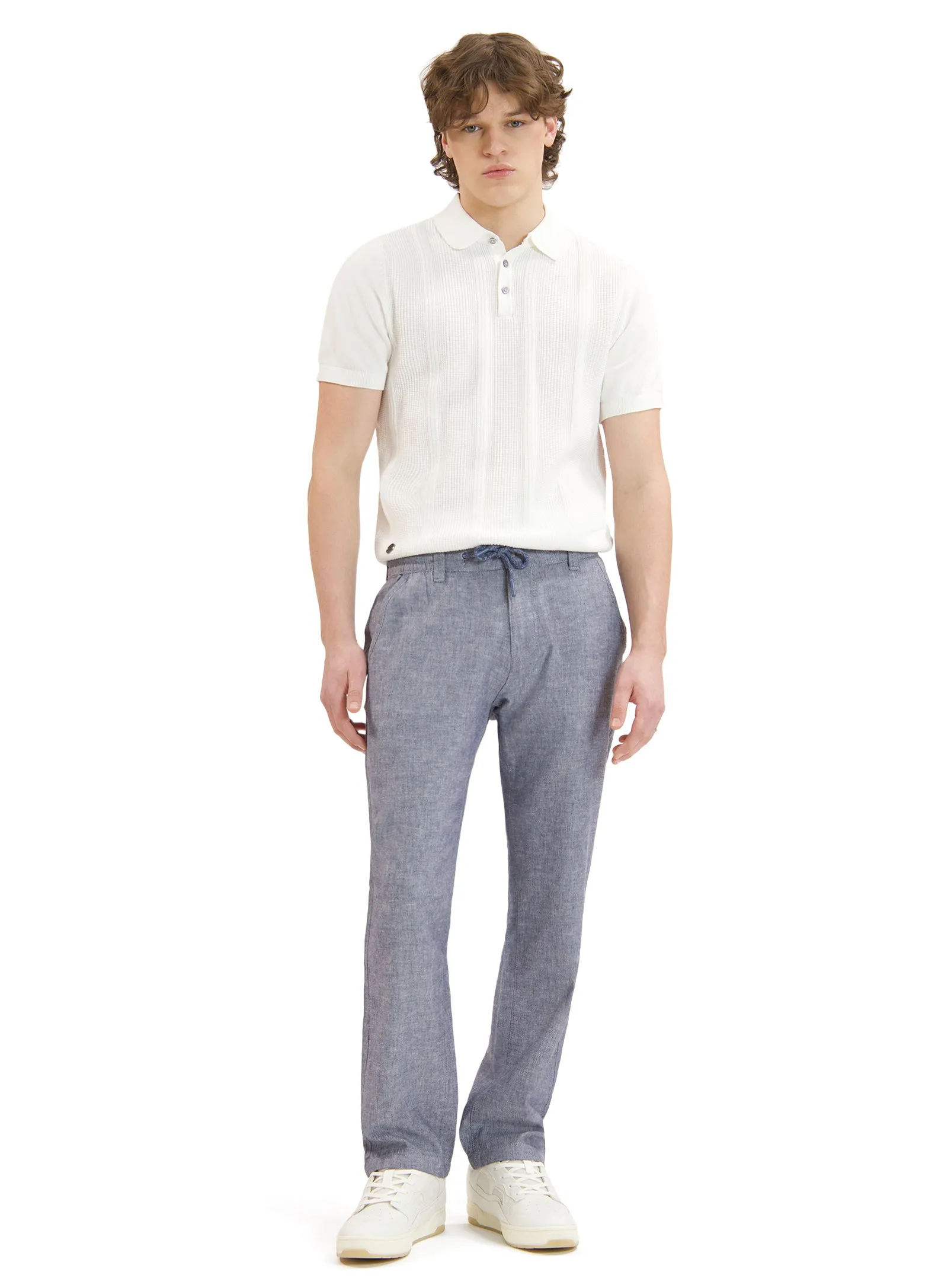 DANIEL | Linen Pants With Elastic Waistband And Drawstrings|| DANIEL | Pantalon En Lin Avec Taille Élastique Et Cordon De Serrage sold by Point Zero