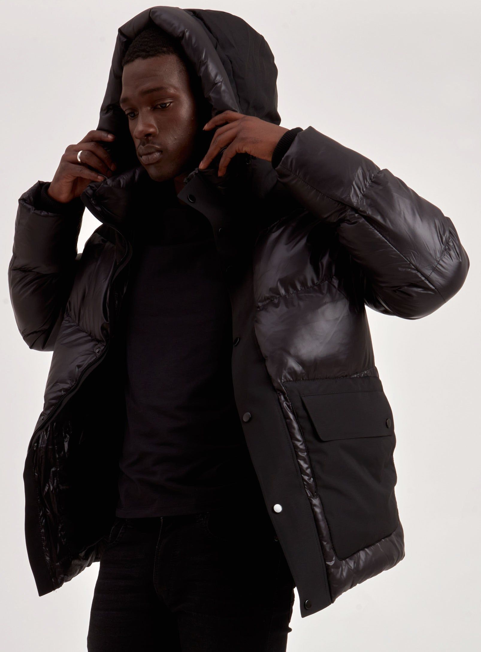 ELI | QUILTED ECO DOWN PUFFER||ELI | DOUDOUNE ECO REMBOURREE-NOIR sold by Point Zero