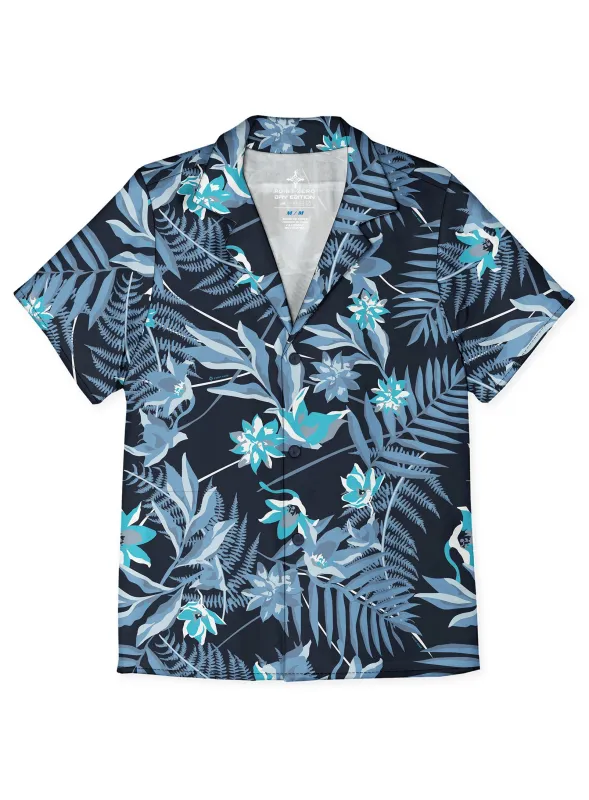 KIKO | Tropical Blooms Printed Stretch Shirt|| KIKO | Chemise À Imprimé Floraison Tropicale Extensible sold by Point Zero