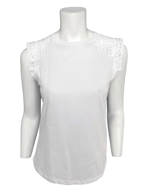 TORI | Ruffled Sleeveless Top || TORI | Haut Sans Manches À Volants sold by Point Zero