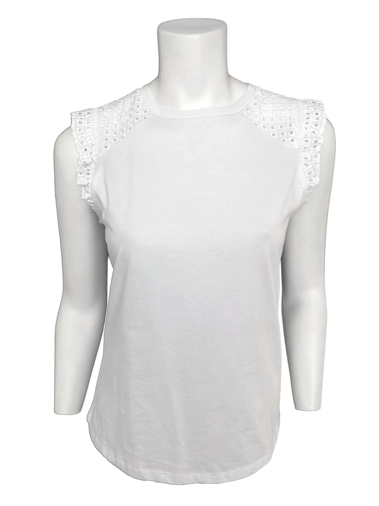 TORI | Ruffled Sleeveless Top || TORI | Haut Sans Manches À Volants sold by Point Zero