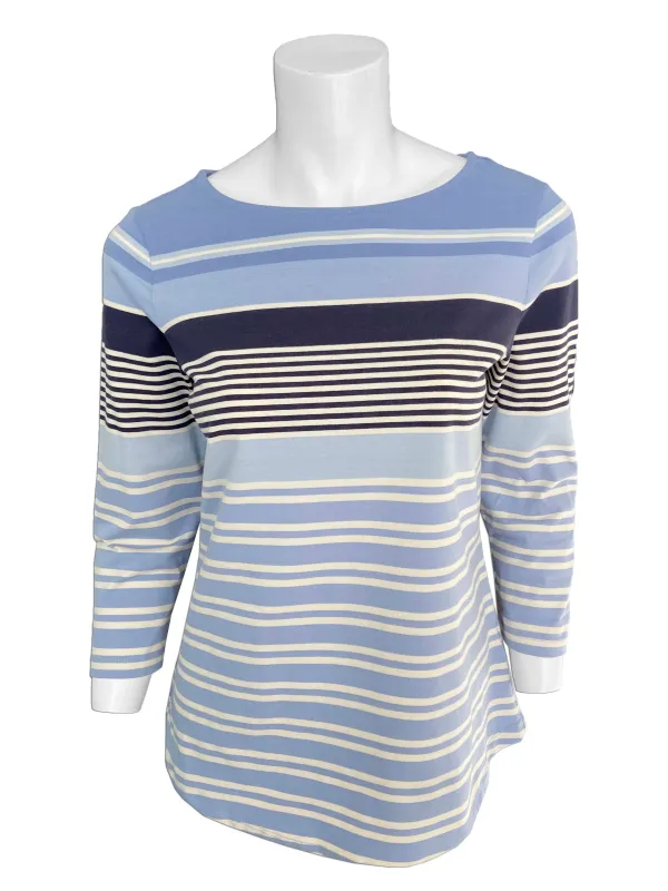 MARI | 3/4 Sleeve Striped Top|| MARI | Haut Rayé à Manches 3/4 sold by Point Zero