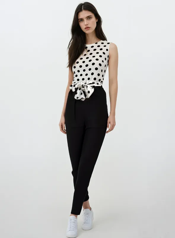 DARCY | Polka Dot Jumpsuit With Belt ||DARCY | Combinaison À Pois Avec Ceinture sold by Point Zero