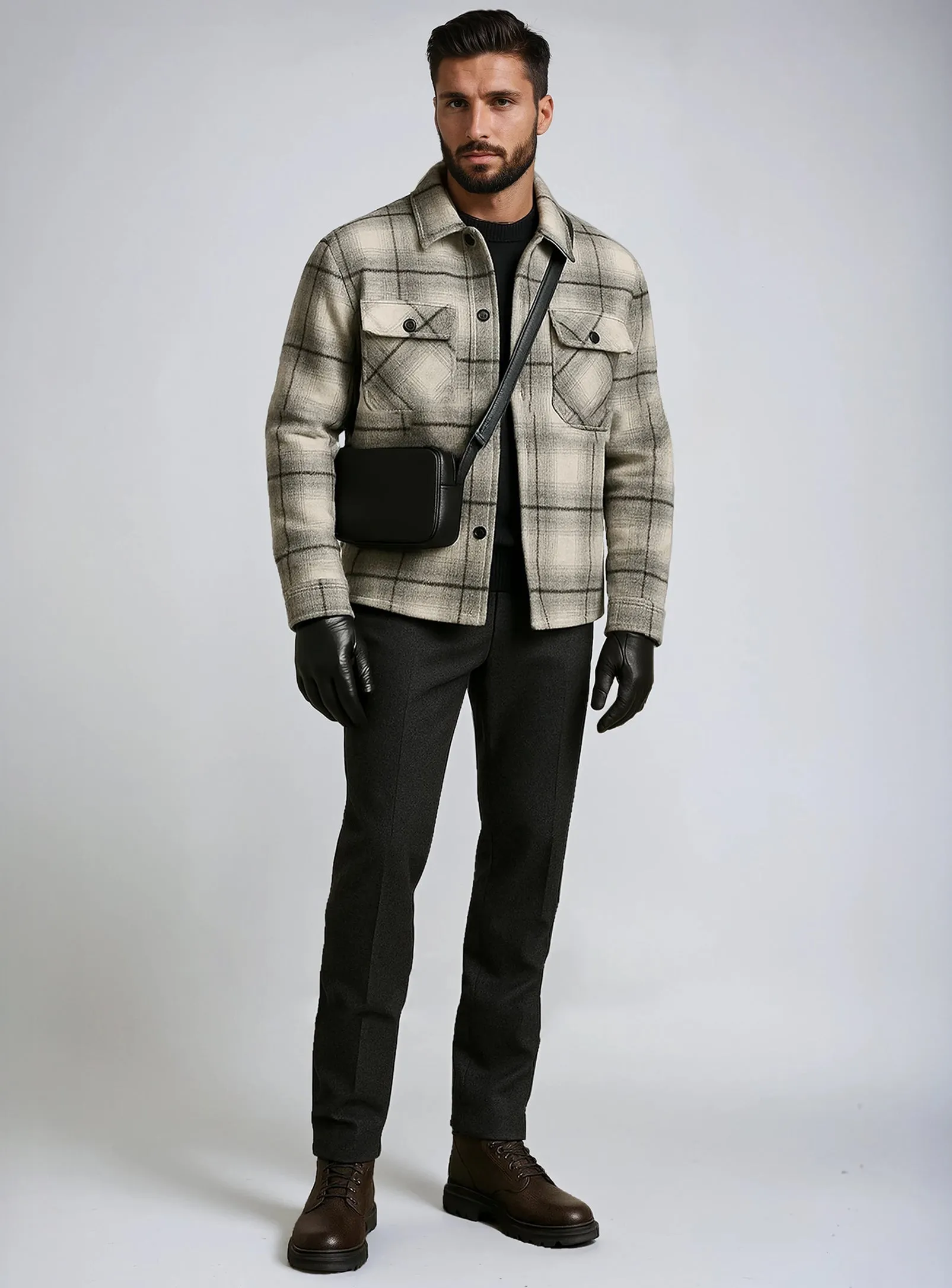 ROWAN | Brushed Check Shirt with Chest Pockets|| ROWAN | Chemise à Carreaux Brossée avec Poches Poitrine sold by Point Zero