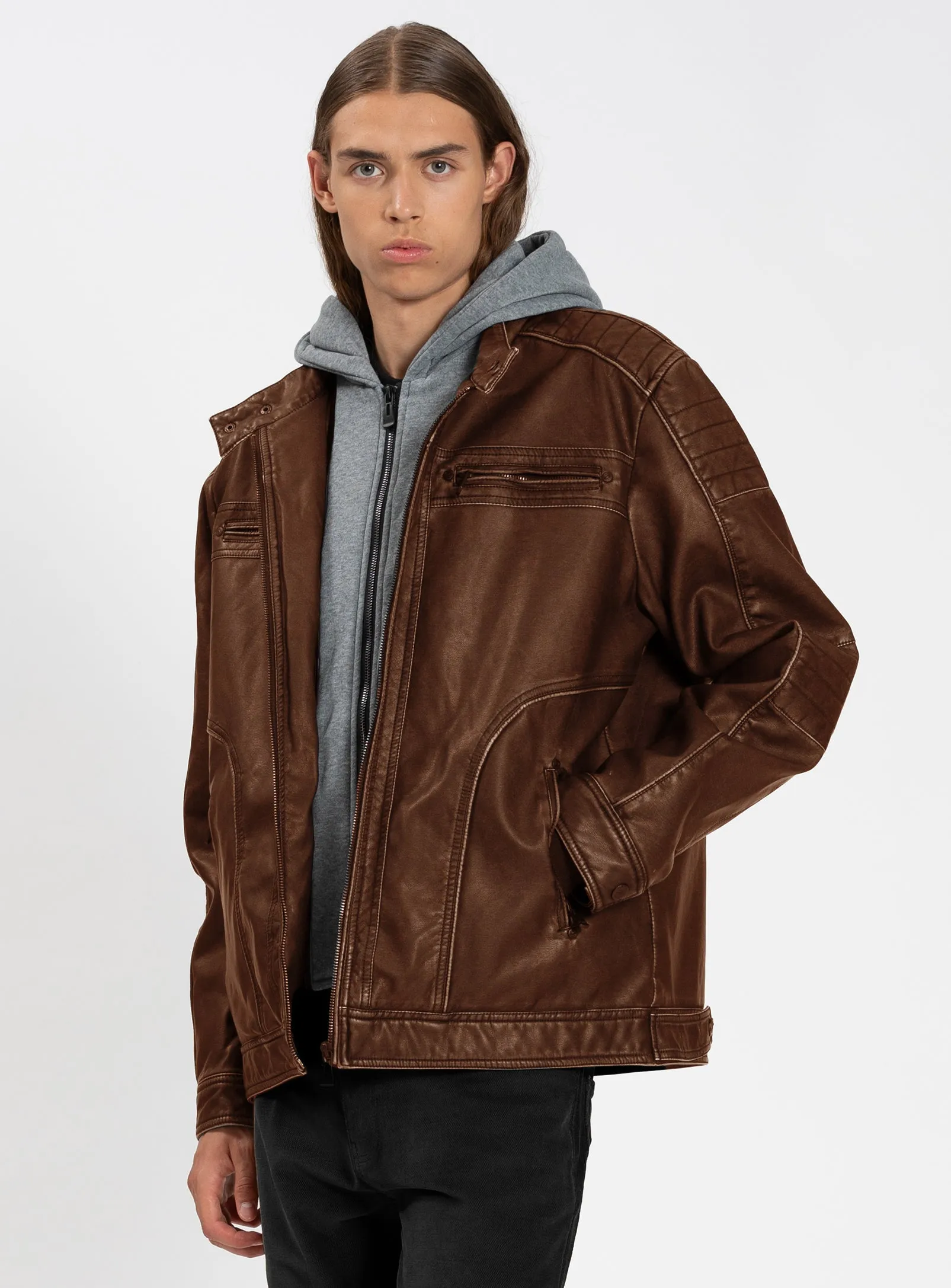 ZANEAUX | Vegan Leather Moto Jacket|| ZANEAUX | Veste moto en similicuir végan sold by Point Zero product image thumbnail 3
