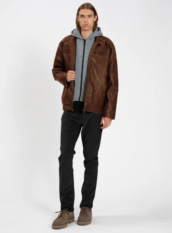ZANEAUX | Vegan Leather Moto Jacket|| ZANEAUX | Veste moto en similicuir végan sold by Point Zero