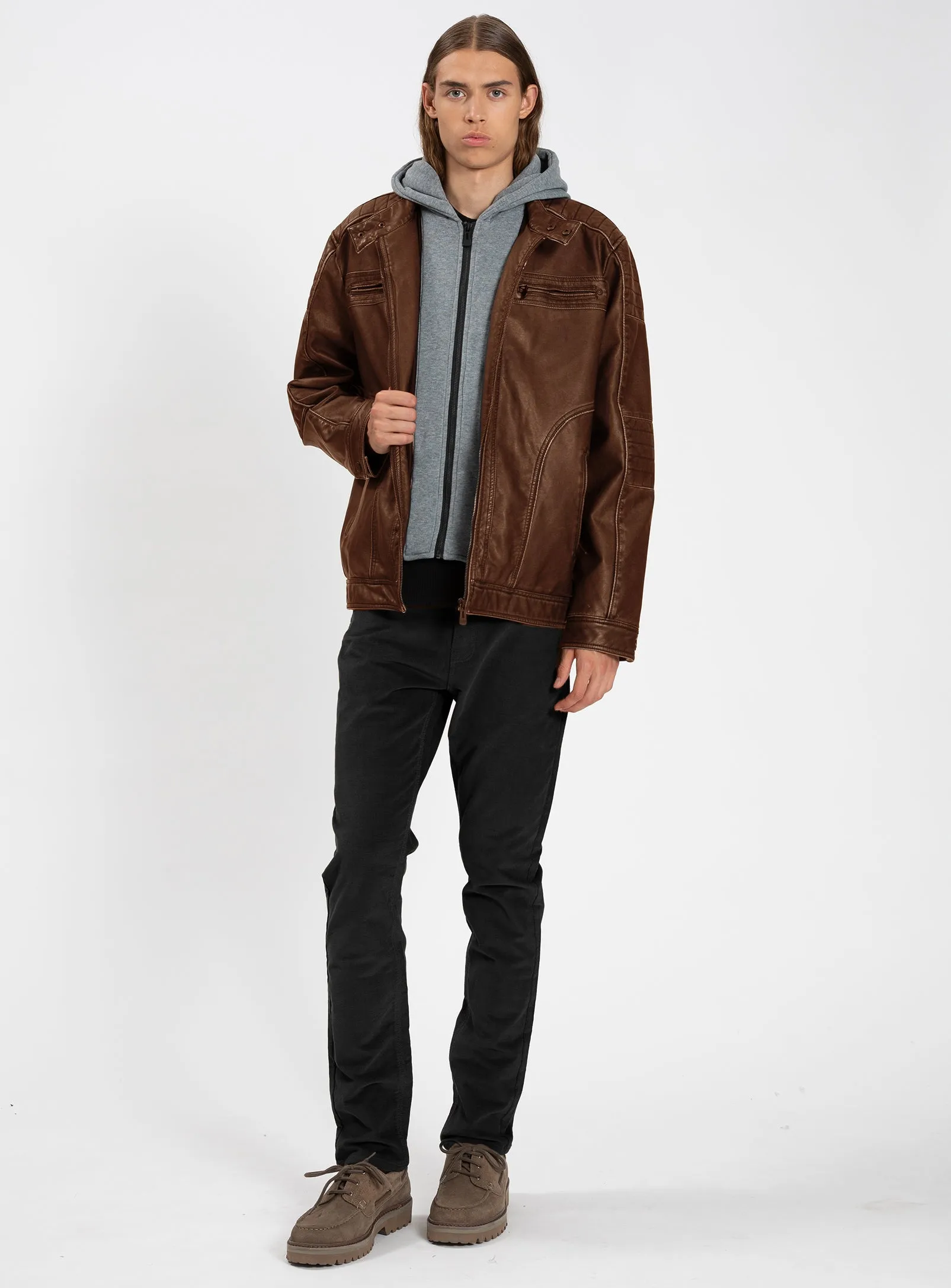 ZANEAUX | Vegan Leather Moto Jacket|| ZANEAUX | Veste moto en similicuir végan sold by Point Zero