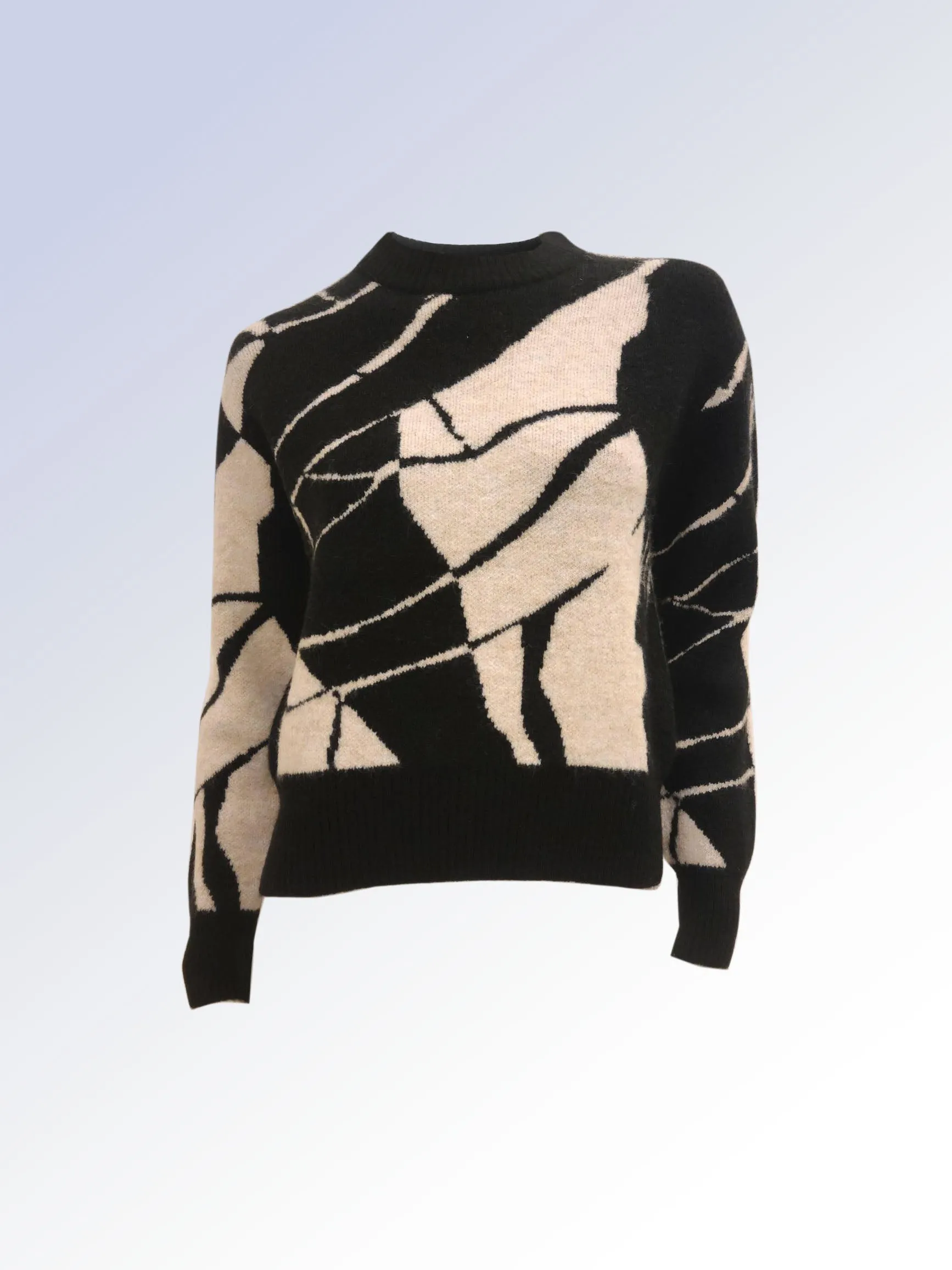 SIENA | Abstract Jacquard Mock-Neck Sweater|| SIENA | Chandail en jacquard abstrait à col montant sold by Point Zero product image thumbnail 4