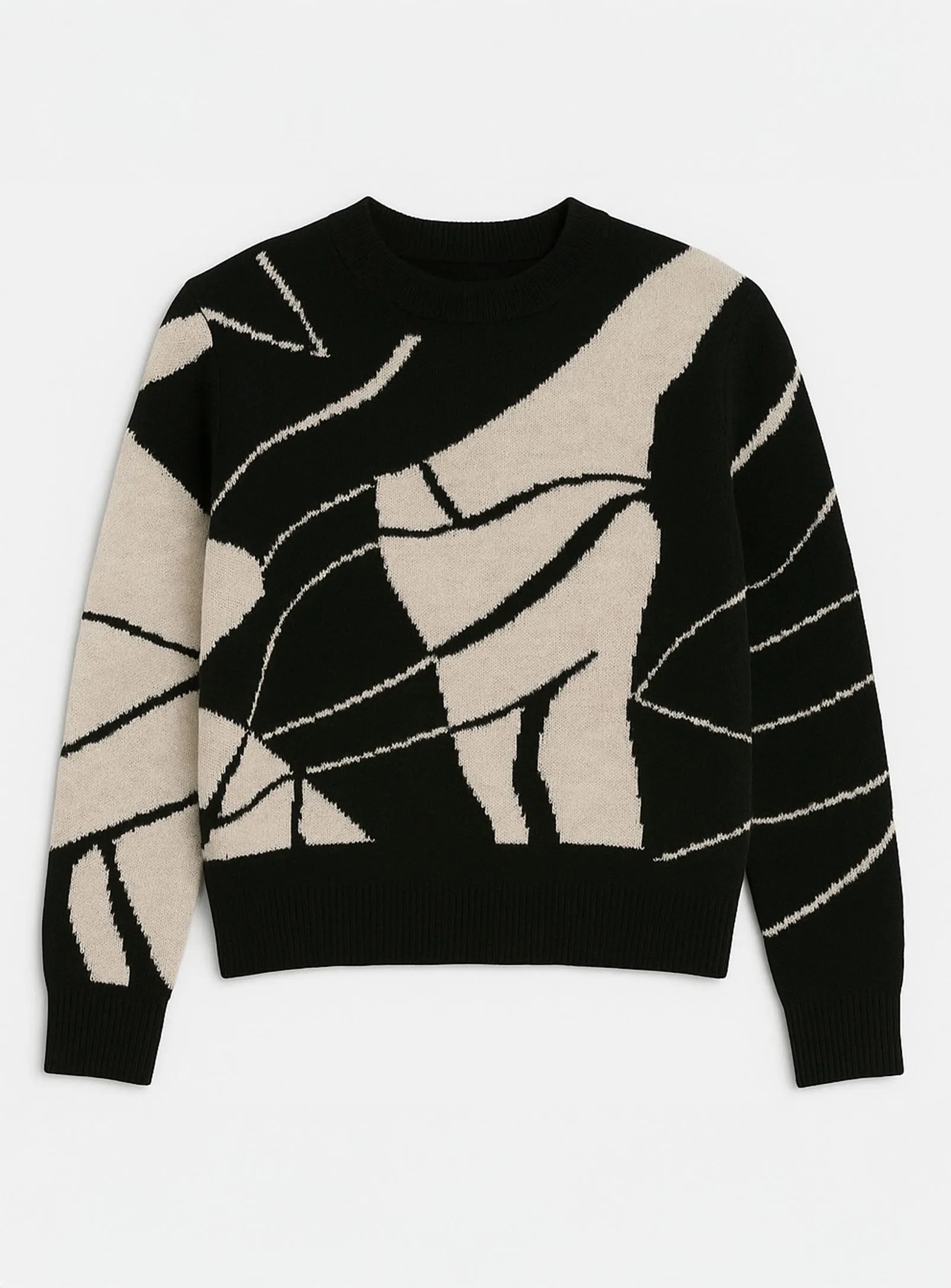 SIENA | Abstract Jacquard Mock-Neck Sweater|| SIENA | Chandail en jacquard abstrait à col montant sold by Point Zero product image thumbnail 3