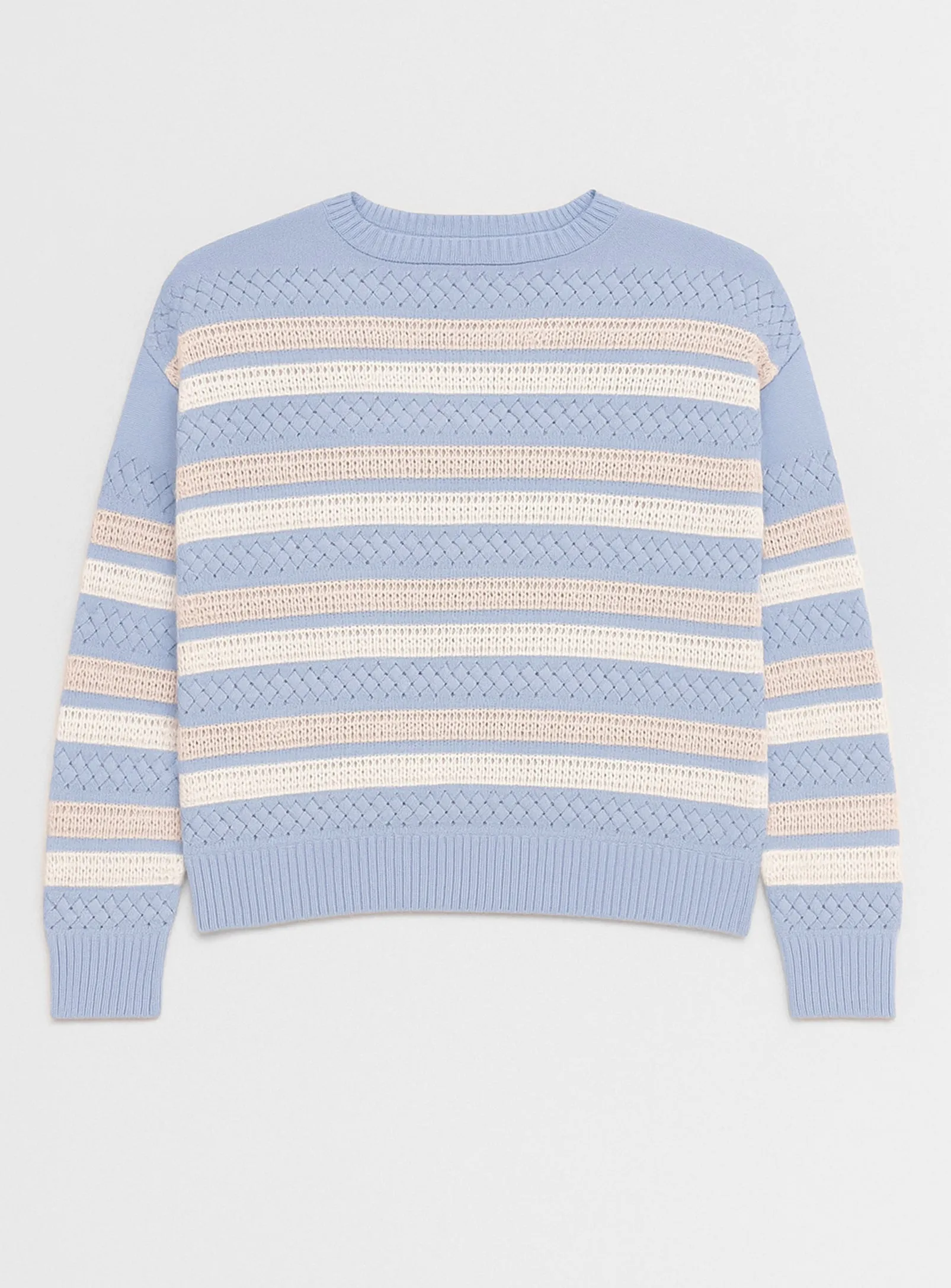 IRIS | Long Sleeve Crew Neck Striped Sweater||IRIS | Pull Rayé à Manches Longues et Col Rond sold by Point Zero product image thumbnail 3