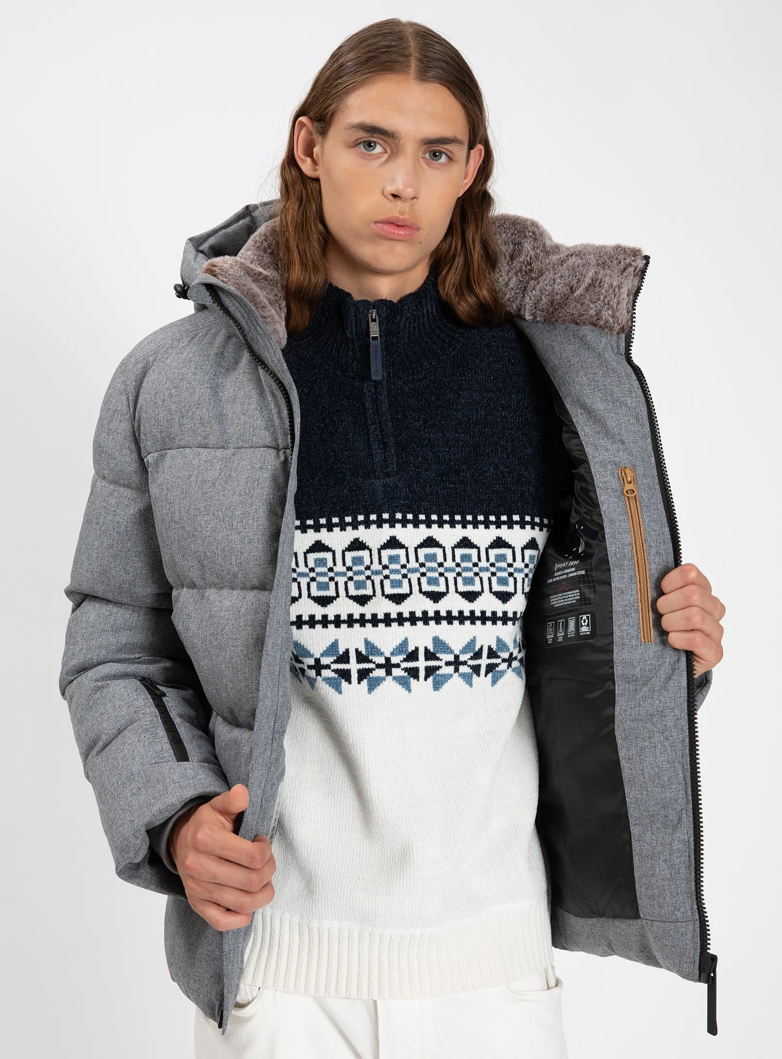 CALLUM | Heather Texture Puffer || CALLUM | Manteau matelassé texture chinée sold by Point Zero product image thumbnail 5