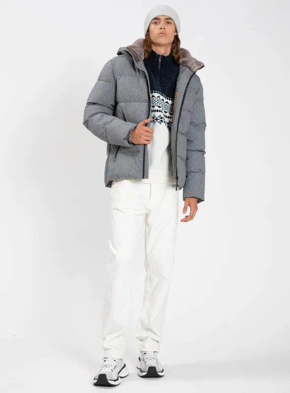 CALLUM | Heather Texture Puffer || CALLUM | Manteau matelassé texture chinée sold by Point Zero