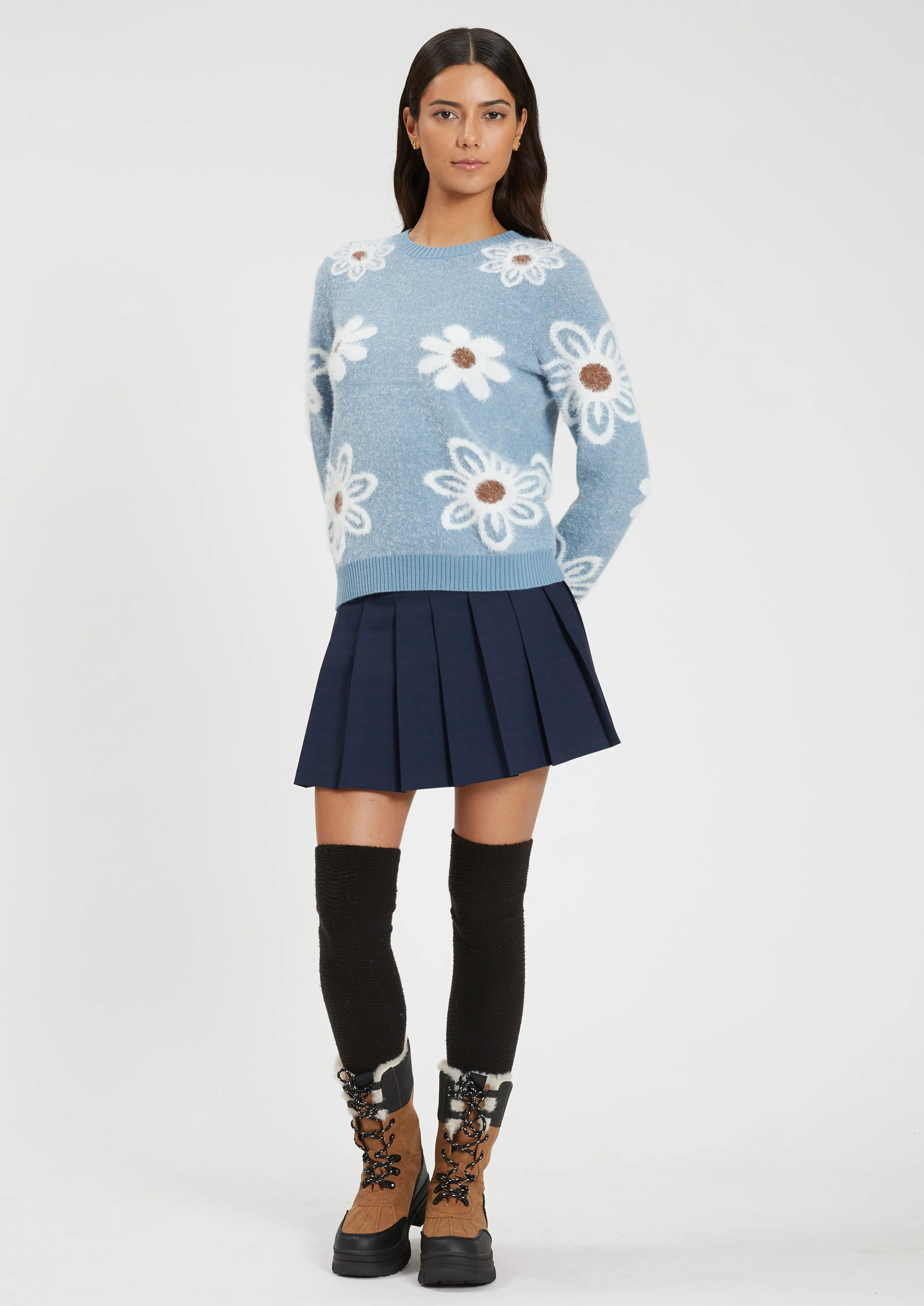 ALINE | Floral Knit Crewneck Sweater || ALINE | Pull Col Rond à Motif Floral sold by Point Zero