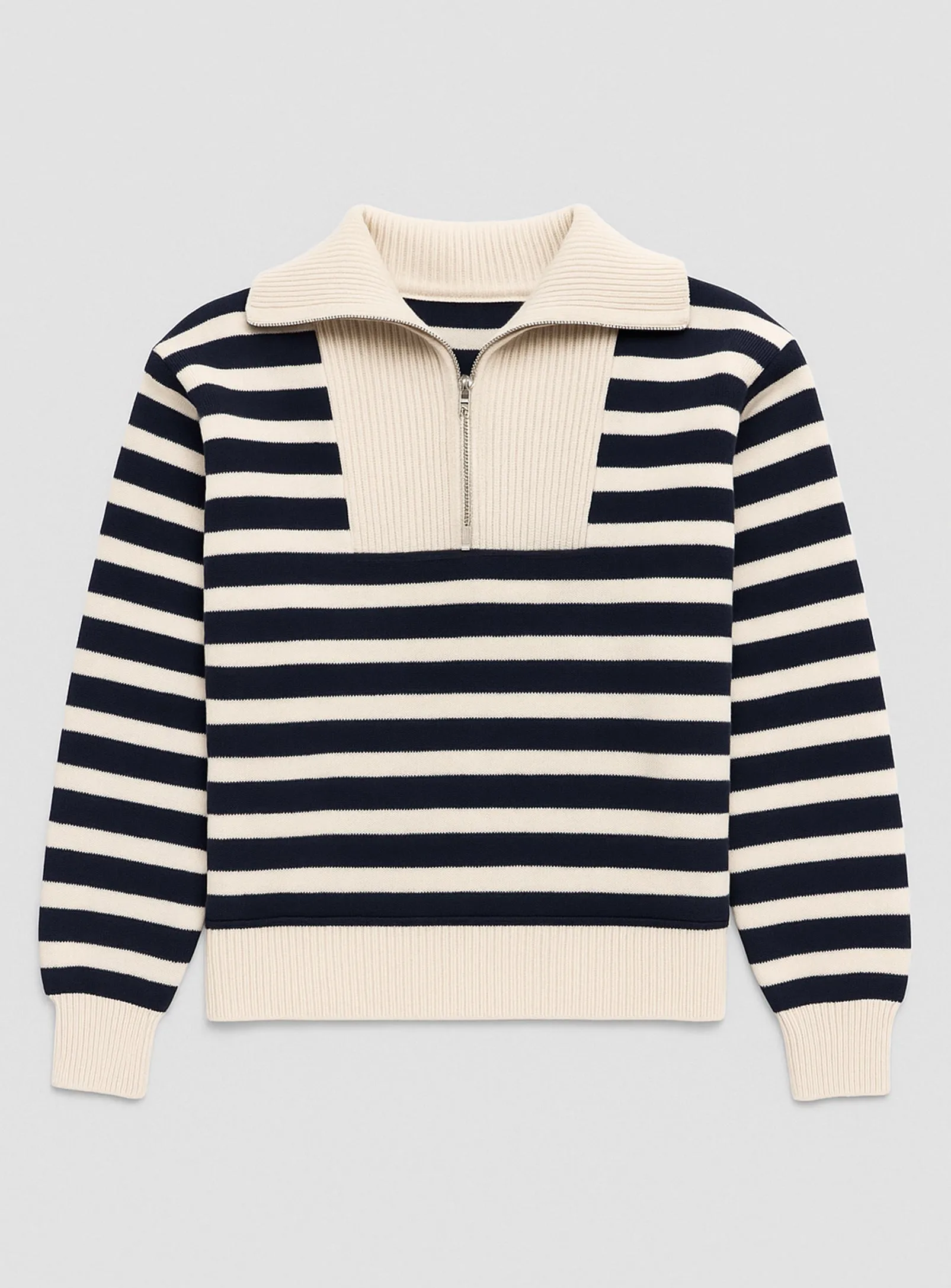 Tela | Half Zip Striped Sweatshirt sold by Point Zero product image thumbnail 2