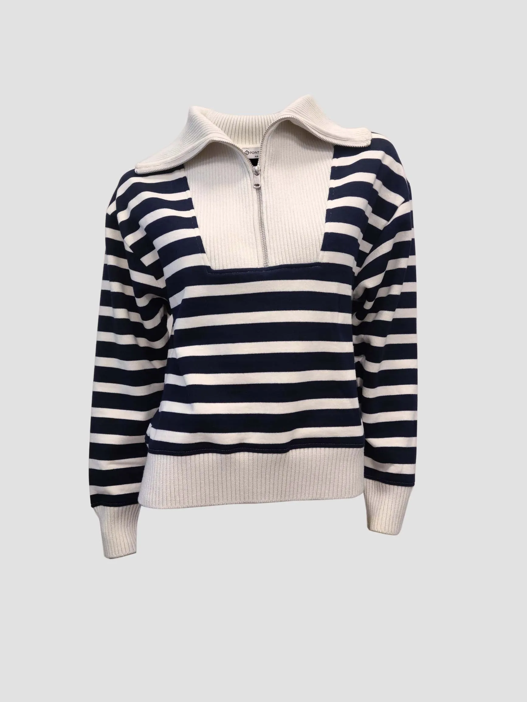 Tela | Half Zip Striped Sweatshirt sold by Point Zero product image thumbnail 4