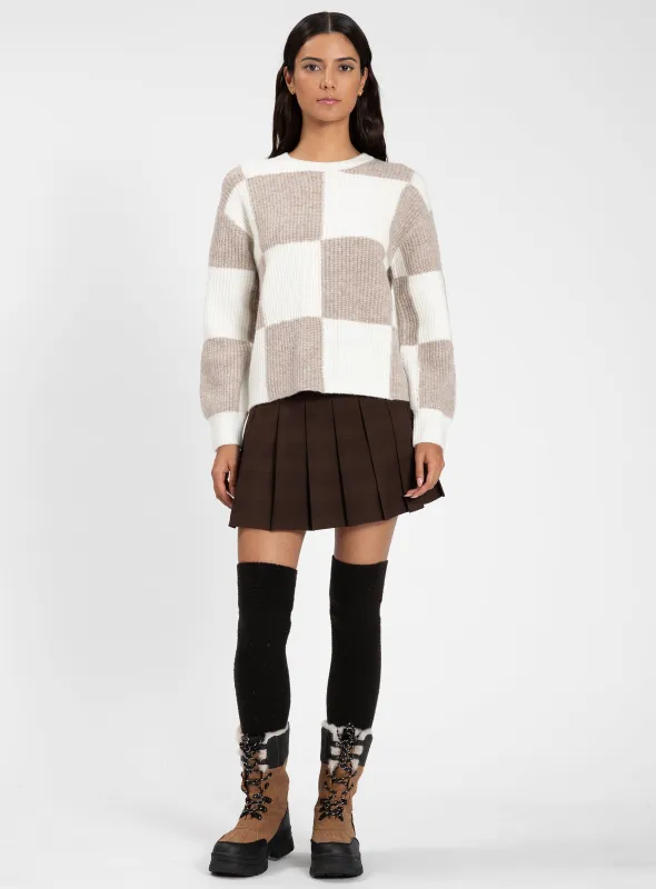 IMANI | Checkerboard Knit Sweater || IMANI | Pull en Maille à Carreaux sold by Point Zero