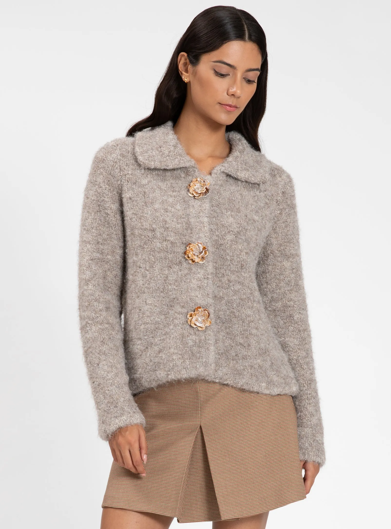 ALYA | Cardigan with Gold Buttons || ALYA | Cardigan à boutons dorés sold by Point Zero product image thumbnail 2