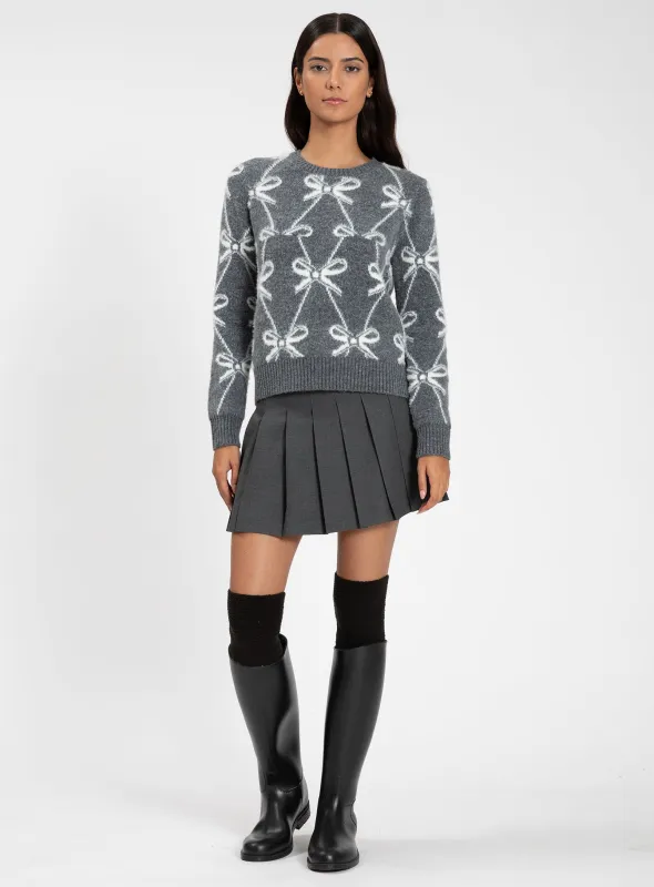 MANON | Sweater with Bow Pattern || MANON | Pull avec motif nœuds sold by Point Zero
