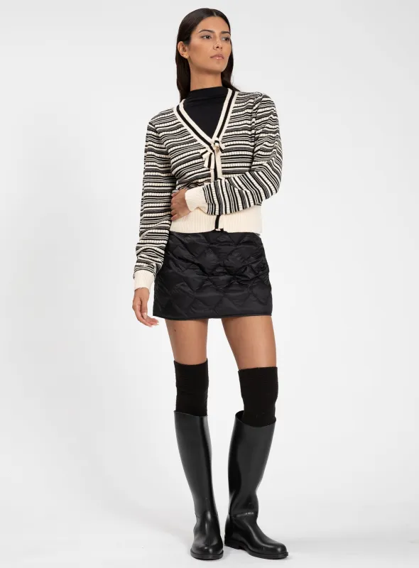 JULIE | Striped Knit Cardigan with Bow Details || JULIE | Cardigan rayé avec détails nœuds sold by Point Zero