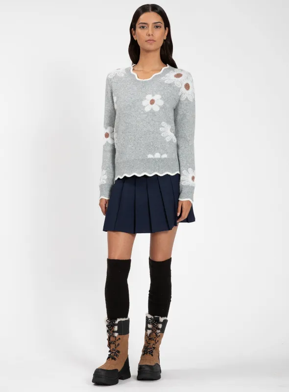 NYRAH| V-Neck Long-Sleeve Floral Sweater || NYRAH| Chandail fleuri à col en V et manches longues sold by Point Zero